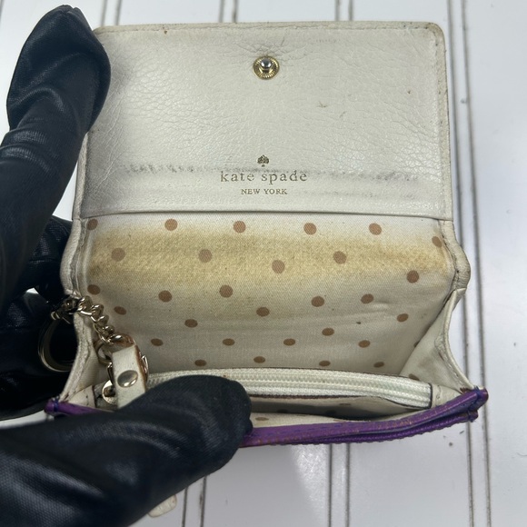 Kate Spade Purple Saffiano Leather Bifold Wallet - Picture 10 of 12